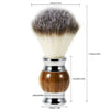 Resin Handle Men Mustache Shaving Brush Grooming Tool for Barber Salon Brown