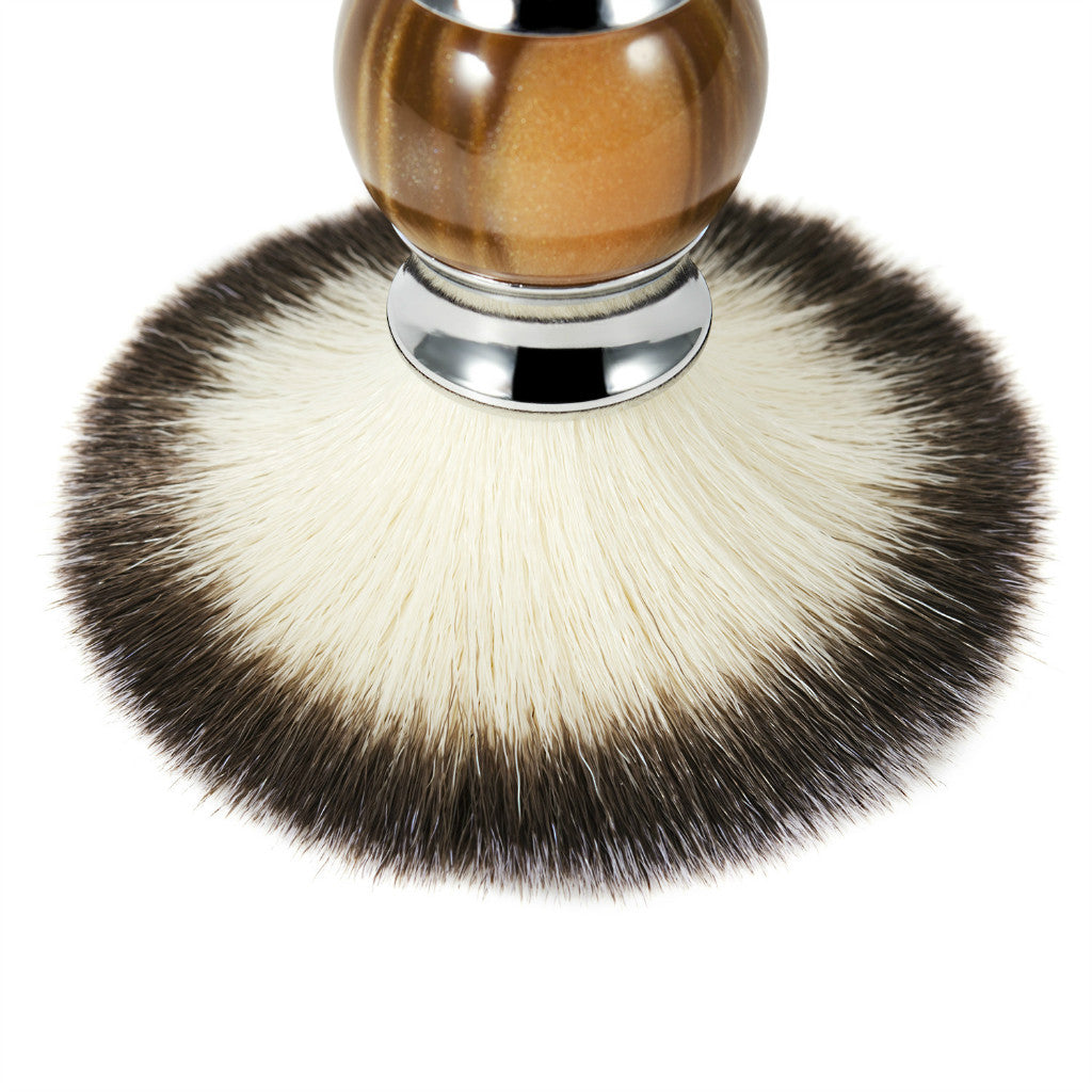 Resin Handle Men Mustache Shaving Brush Grooming Tool for Barber Salon Brown