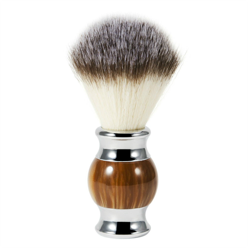 Resin Handle Men Mustache Shaving Brush Grooming Tool for Barber Salon Brown