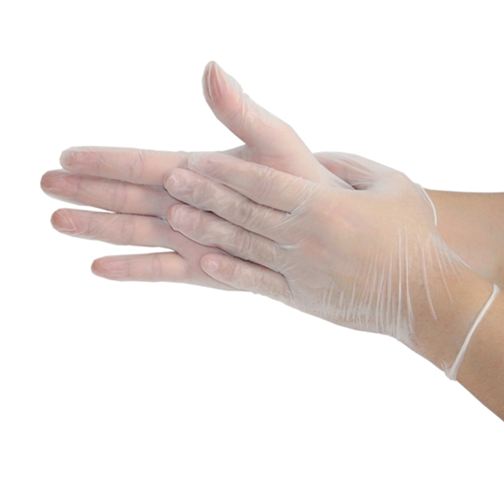 100 Pcs Disposable Clear Vinyl Powder & LATEX FREE Gloves for Salon Home M