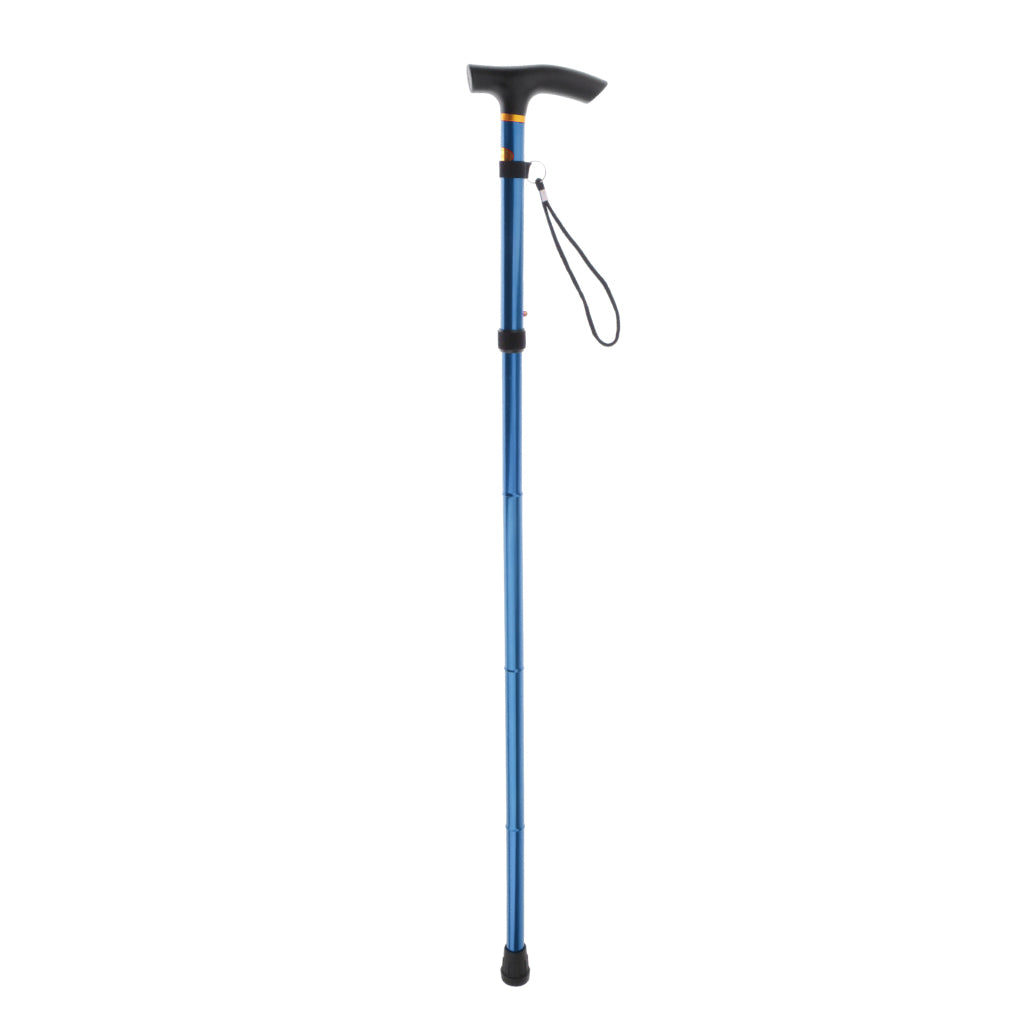 Lightweight Folding Aluminium Walking Stick Walking Cane Adjustable Blue