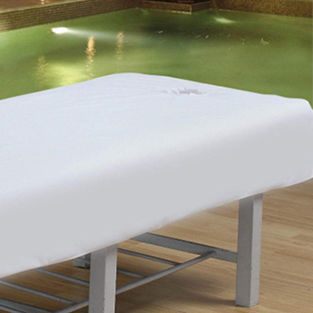 Beauty Massage SPA Treatment Bed Table Cover Sheet with Breath Hole  White