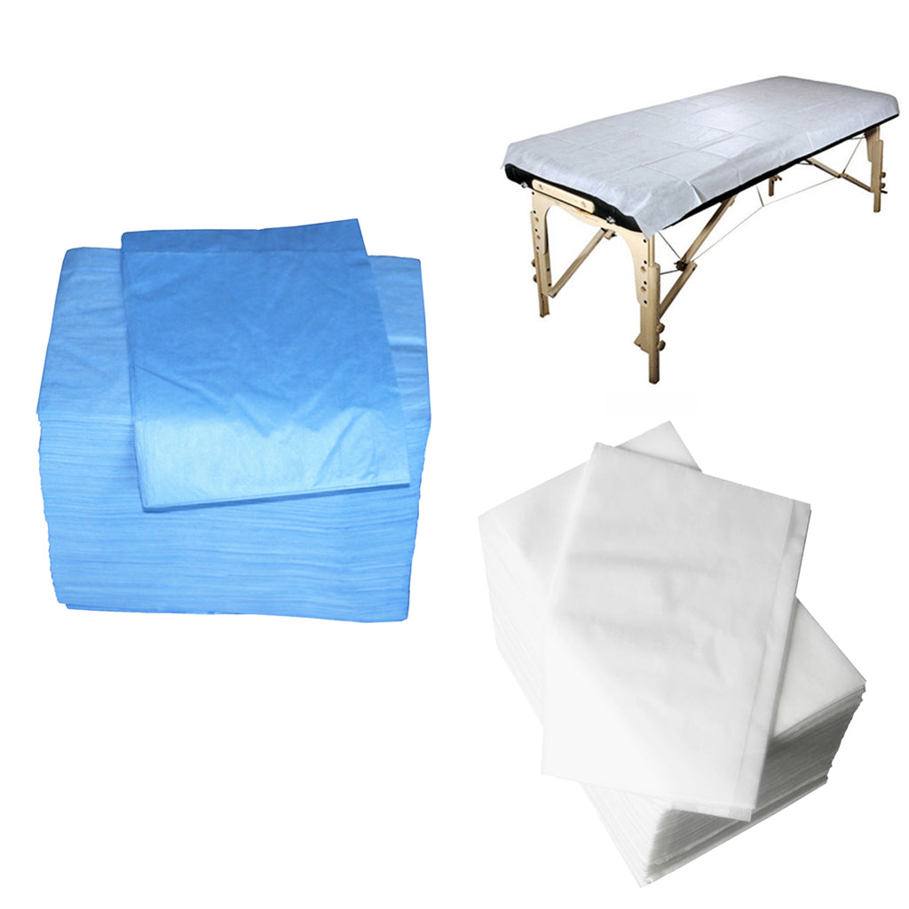 100 Pcs Non-woven Disposable Massage Table Sheet Bed Cover 80x180cm White