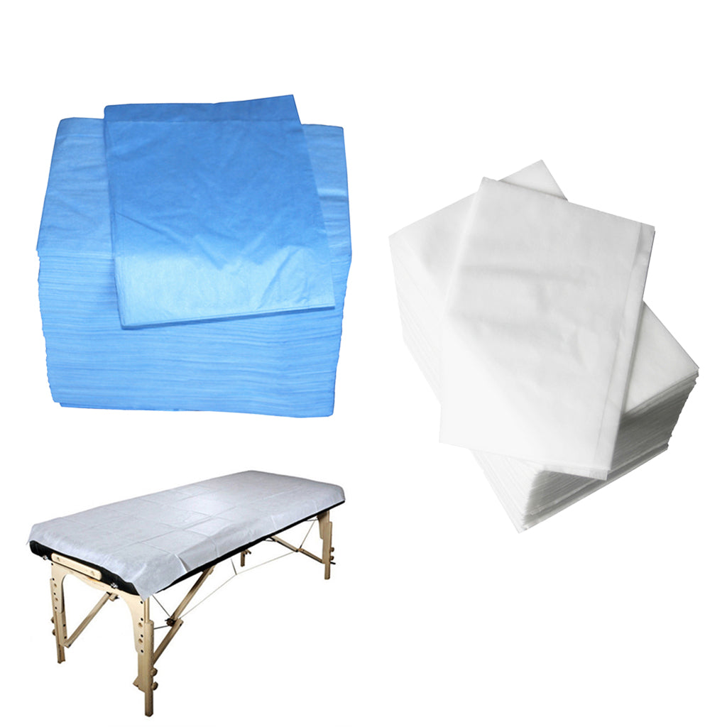 100 Pcs Non-woven Disposable Massage Table Sheet Bed Cover 80x180cm White