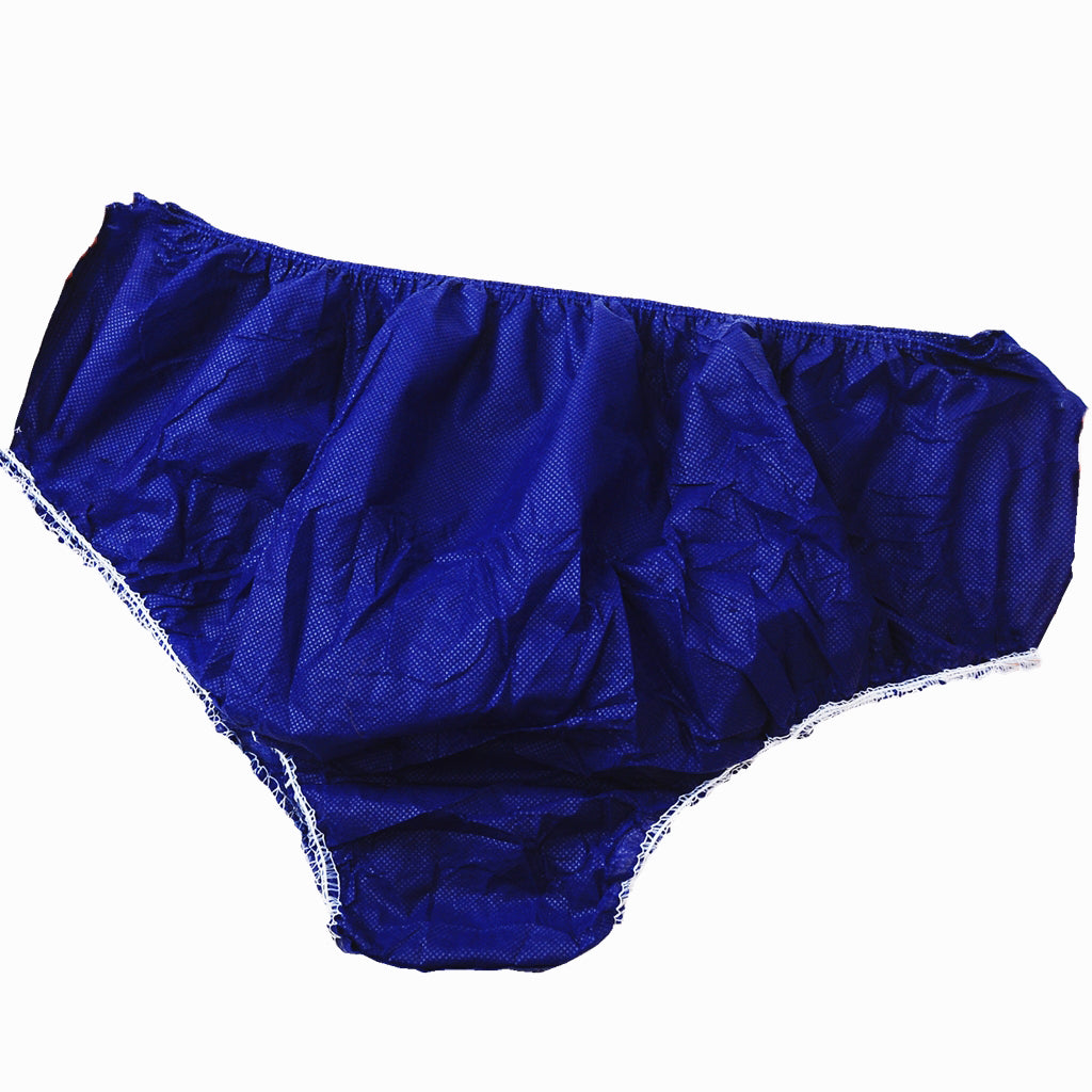 50Pcs Nonwoven SPA Disposable Underwear Travel Panties Brief for Women Blue