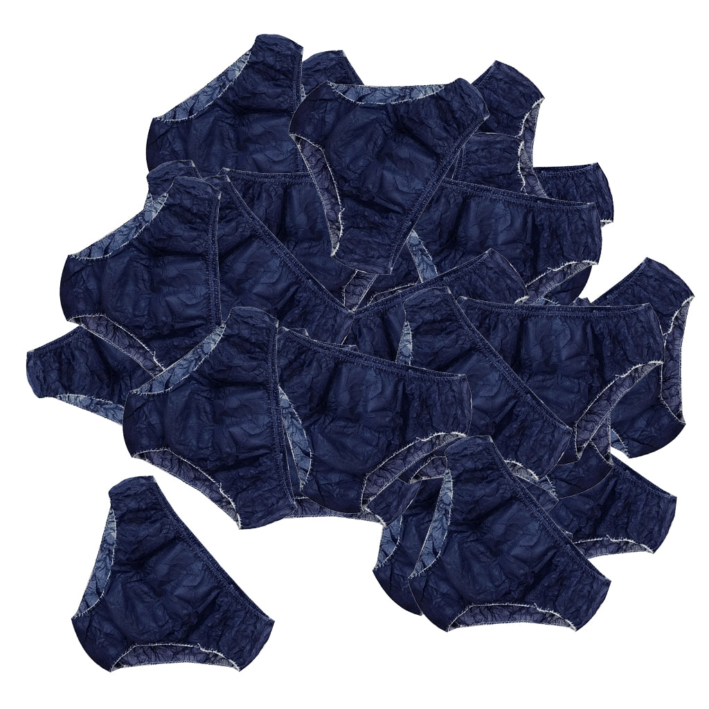 50Pcs Nonwoven SPA Disposable Underwear Travel Panties Brief for Women Blue