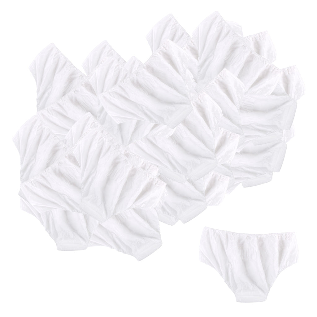 50Pcs Nonwoven SPA Disposable Underwear Travel Panties Brief for Women White