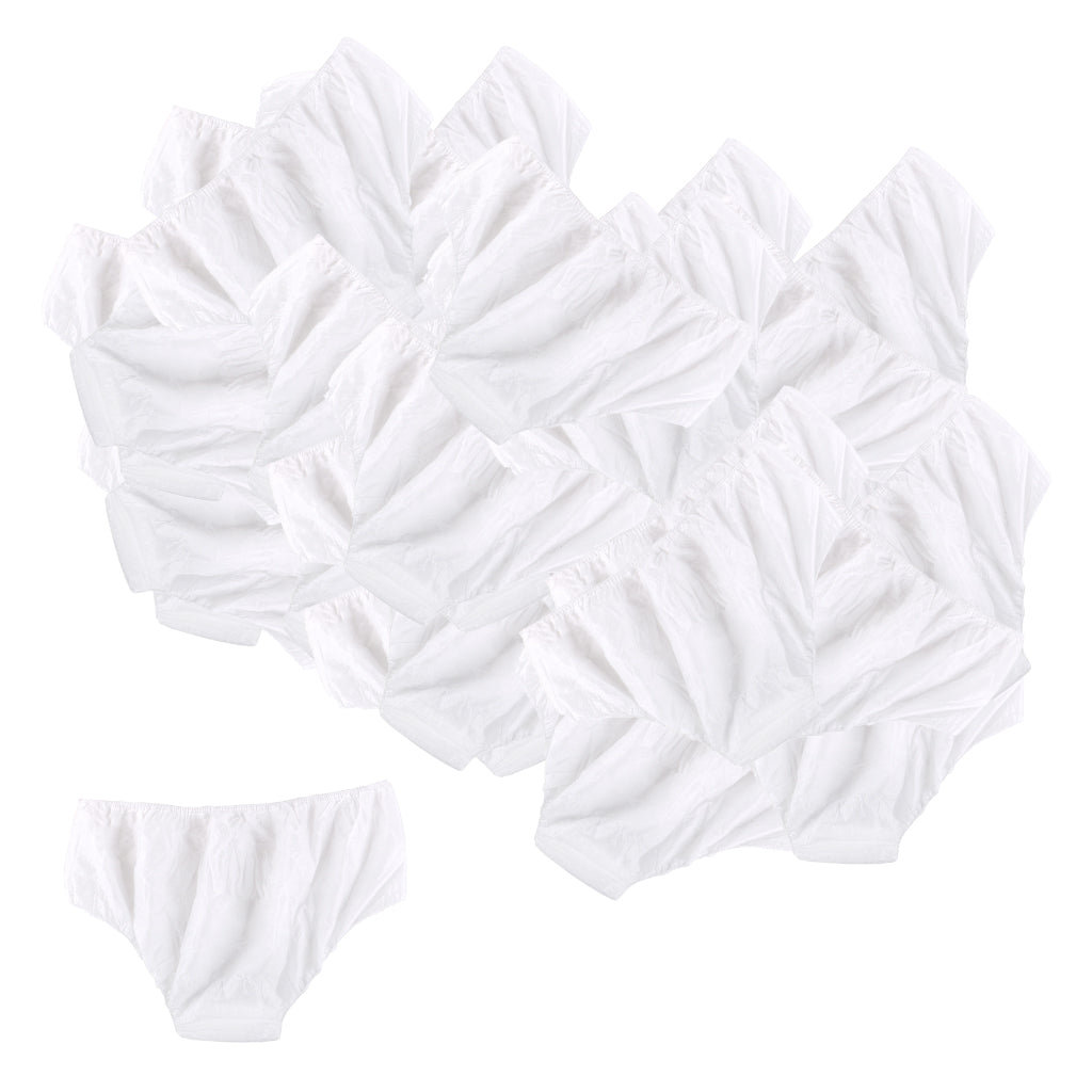 50Pcs Nonwoven SPA Disposable Underwear Travel Panties Brief for Women White