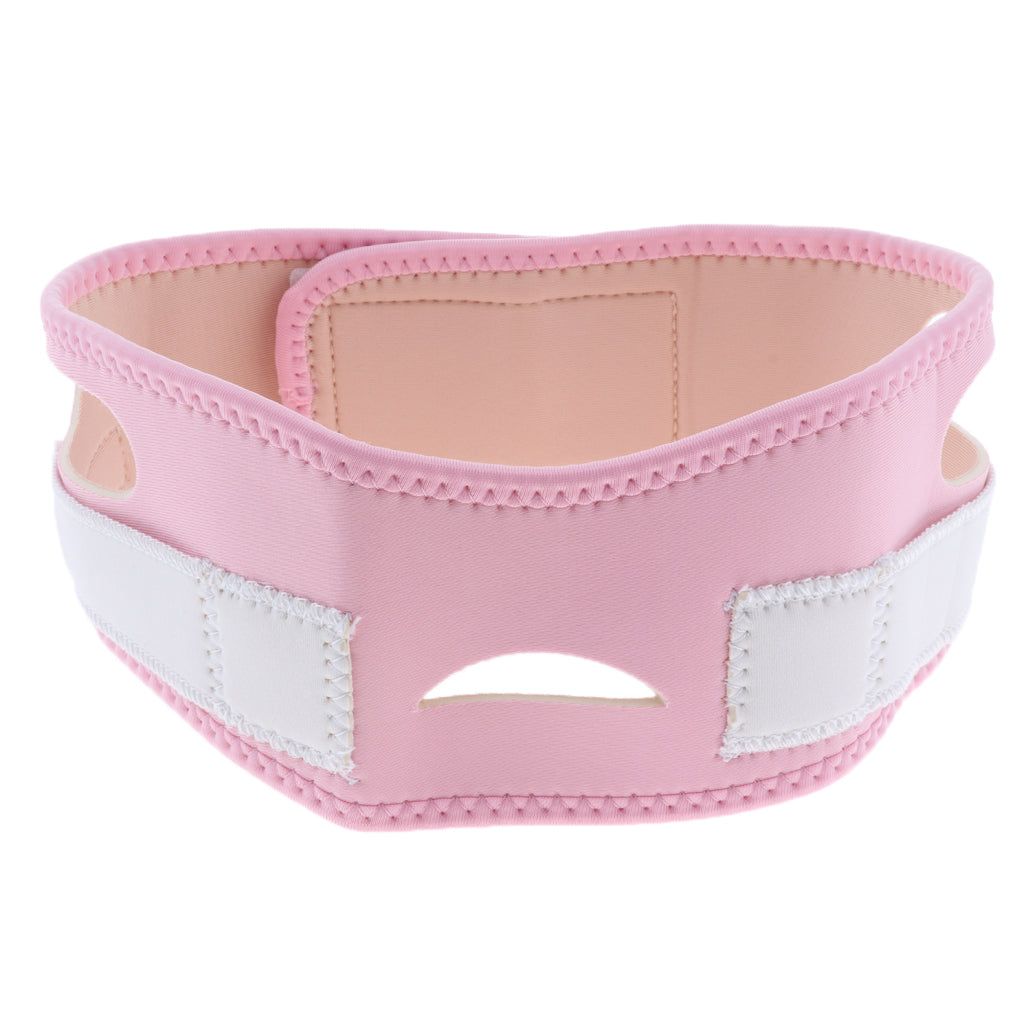 V Face Chin Cheek Lift Up Slim Belt Mask Ultra-Thin Band Strap Pink White