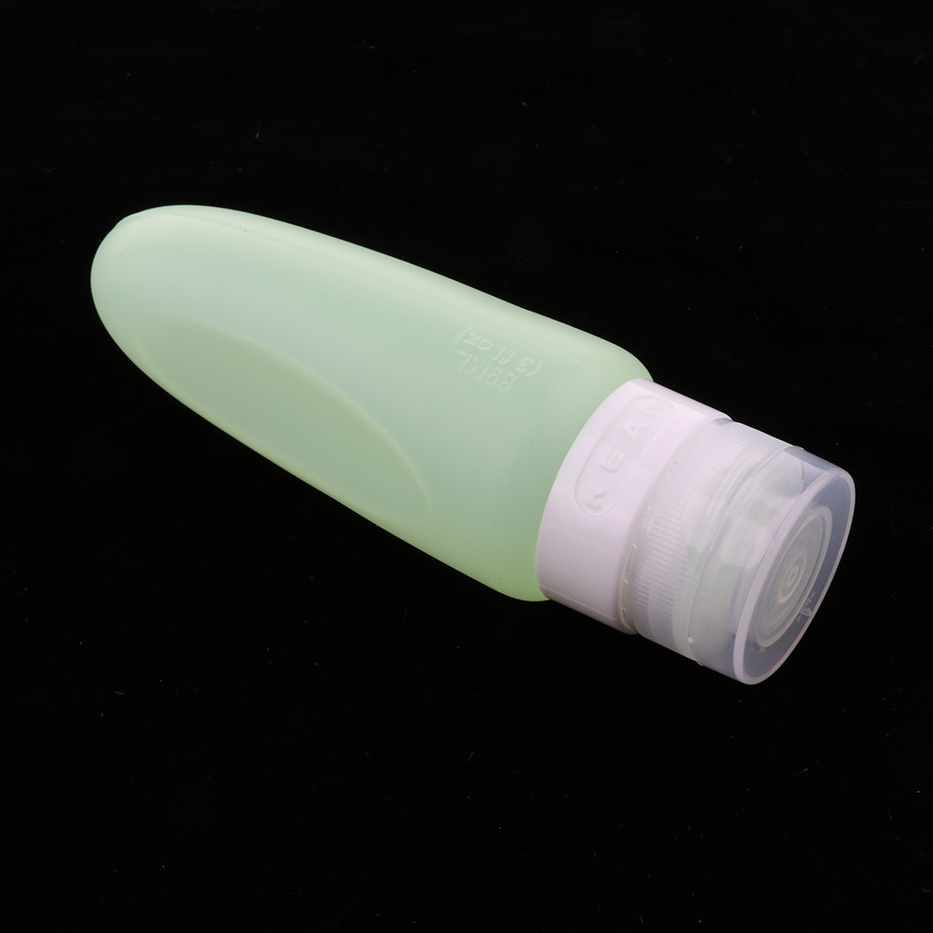 3 Pcs Silicone Mini Shampoo Sample Cosmetic Bottle Travel Container Green