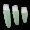 3 Pcs Silicone Mini Shampoo Sample Cosmetic Bottle Travel Container Green