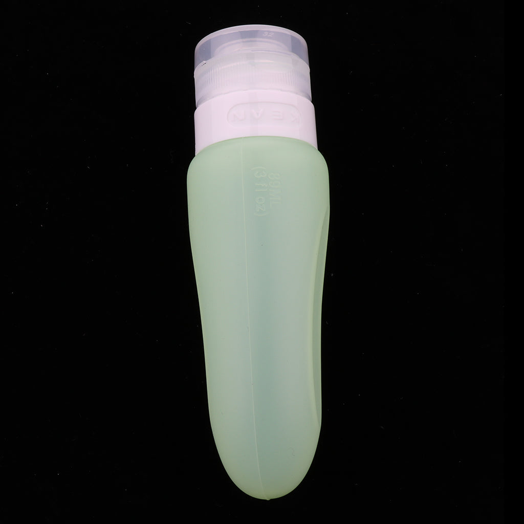 3 Pcs Silicone Mini Shampoo Sample Cosmetic Bottle Travel Container Green