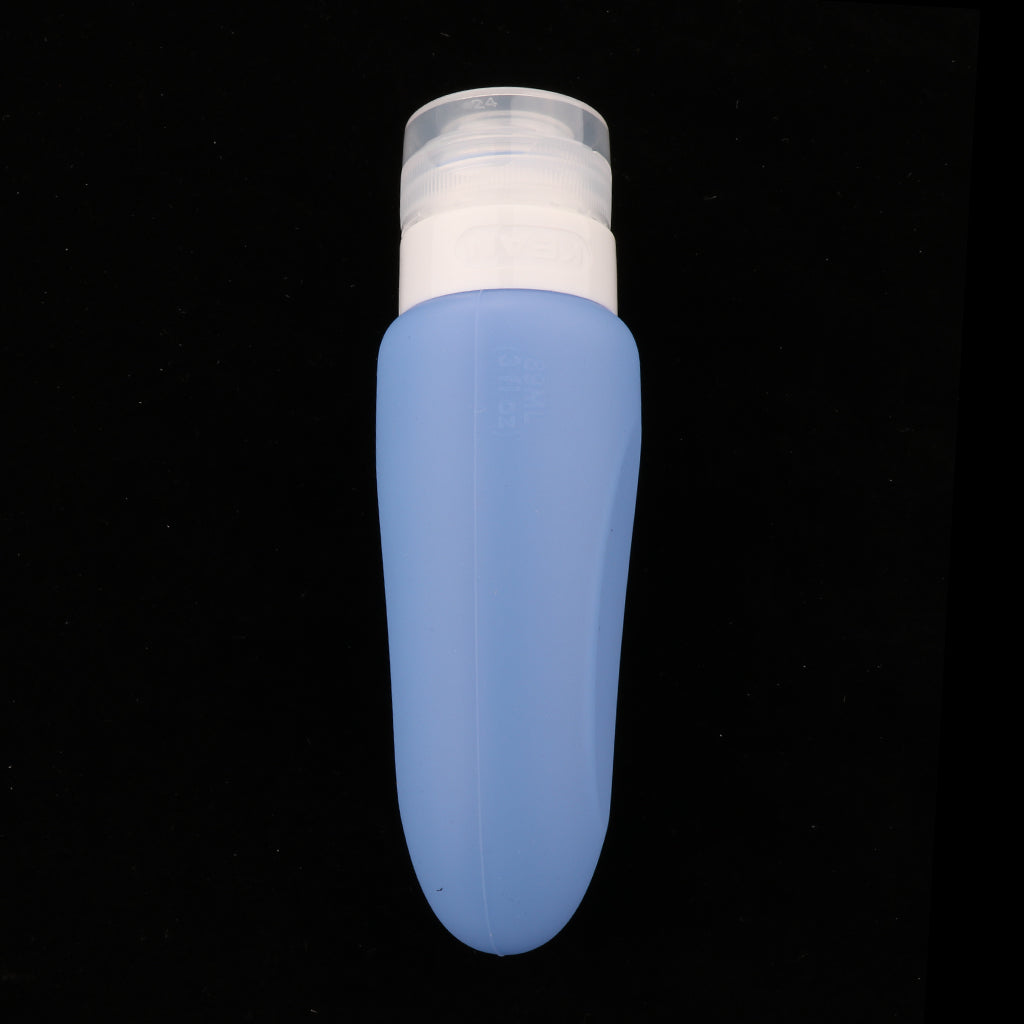 3 Pcs Silicone Mini Shampoo Sample Cosmetic Bottle Travel Container Blue