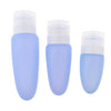 3 Pcs Silicone Mini Shampoo Sample Cosmetic Bottle Travel Container Blue