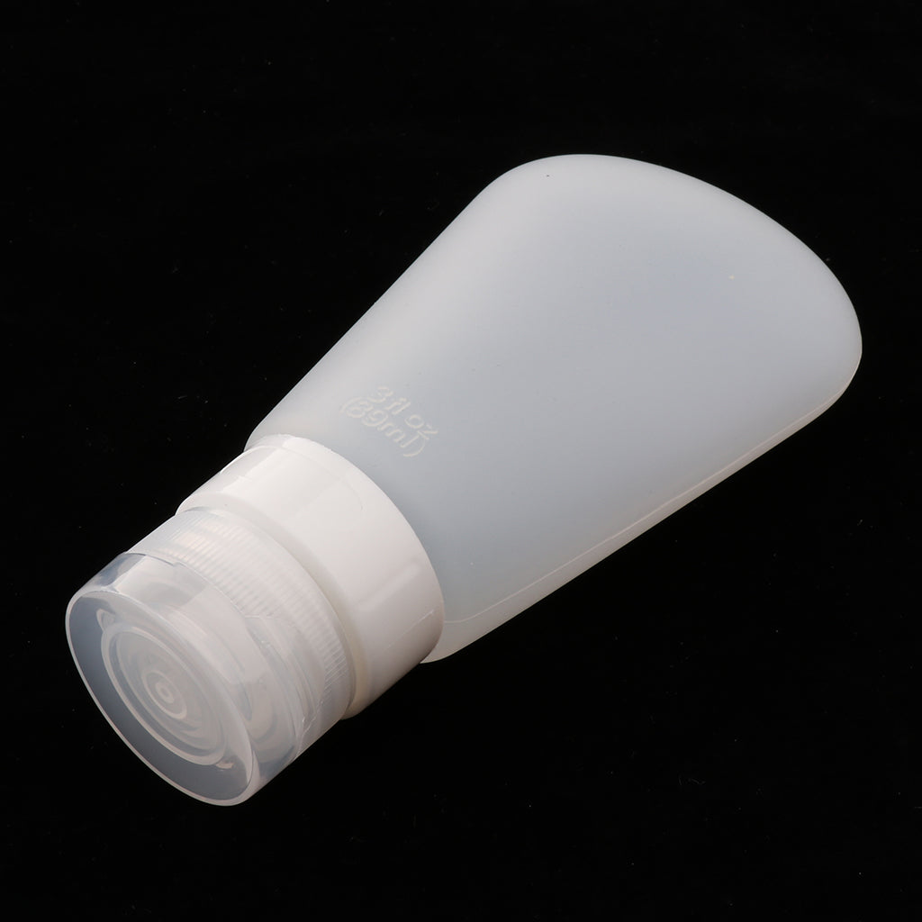 3Pcs Silicone Mini Shampoo Sample Cosmetic Bottle Travel Container Clear