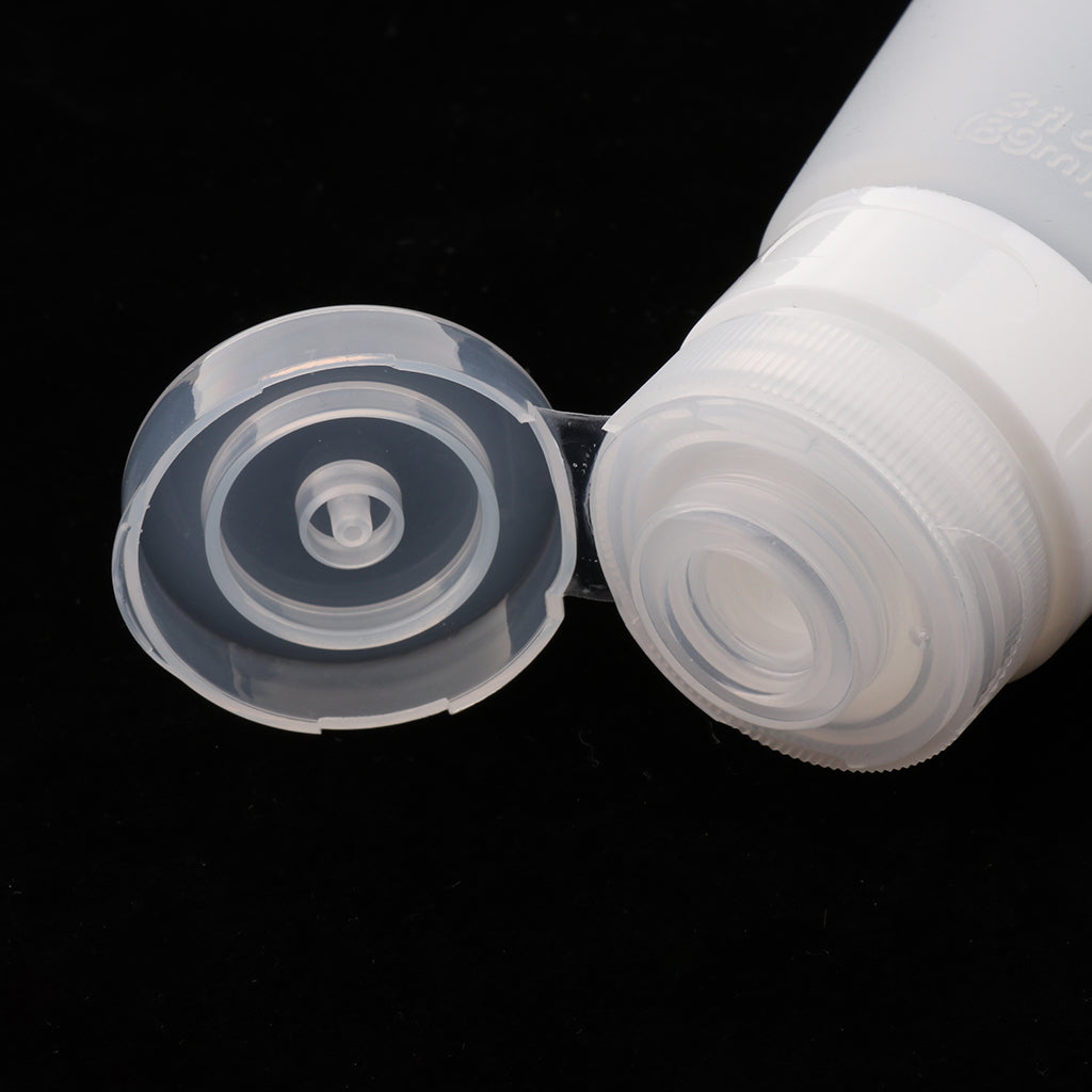 3Pcs Silicone Mini Shampoo Sample Cosmetic Bottle Travel Container Clear