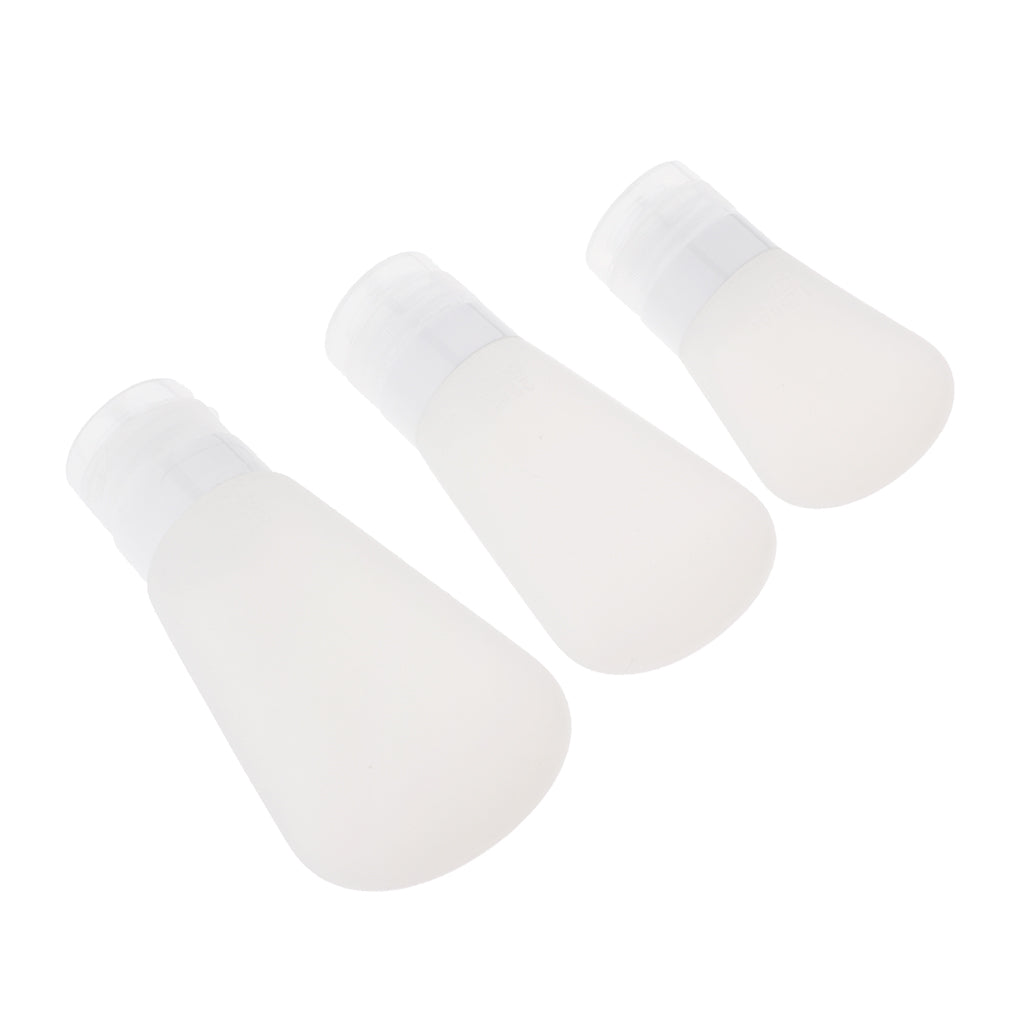 3Pcs Silicone Mini Shampoo Sample Cosmetic Bottle Travel Container Clear