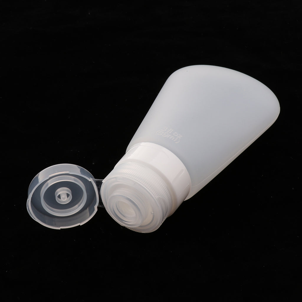 3Pcs Silicone Mini Shampoo Sample Cosmetic Bottle Travel Container Clear