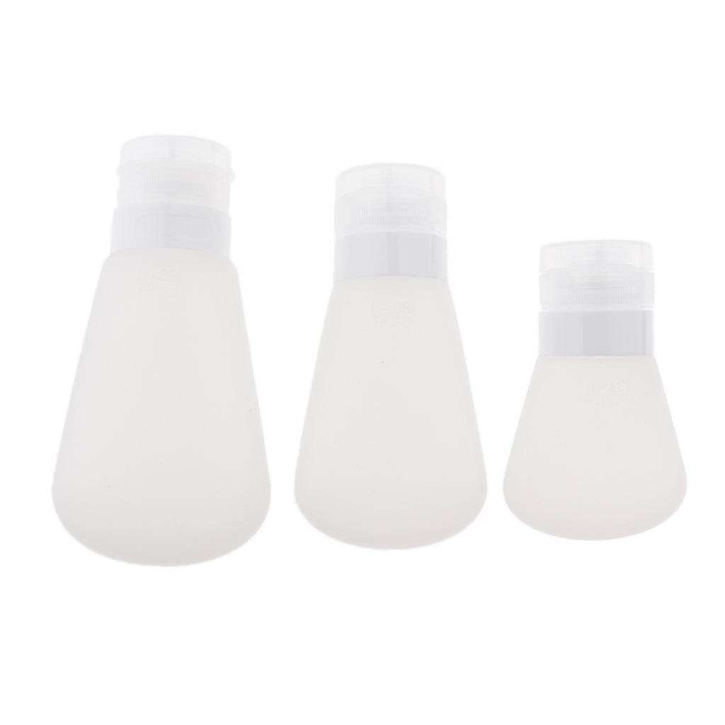 3Pcs Silicone Mini Shampoo Sample Cosmetic Bottle Travel Container Clear