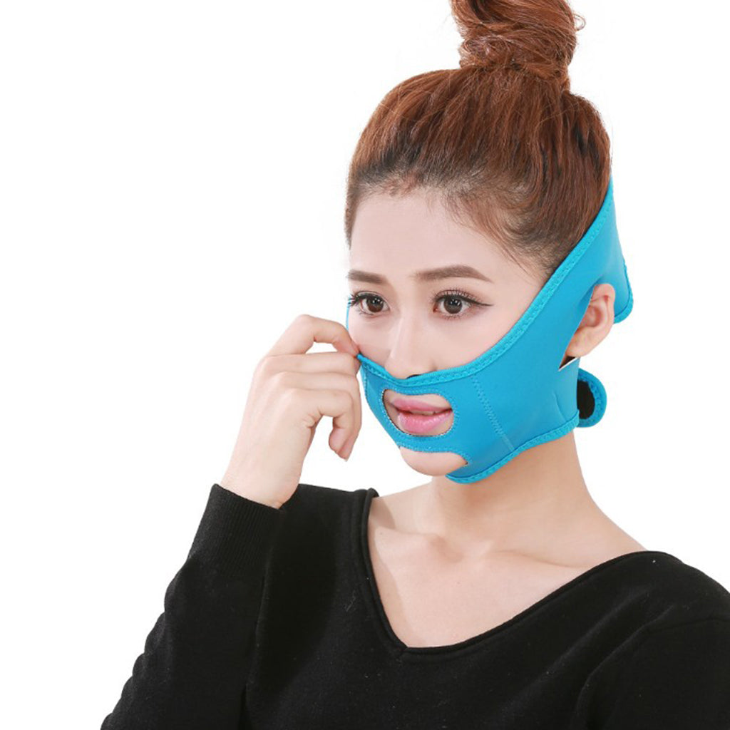 Elastic Face Chin Shaper Strap Belt V Line Facial Neck Lifting Tool Blue