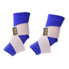 1 Pair Ankle Protector Support Compression Wrap with Adjustable Strap Blue