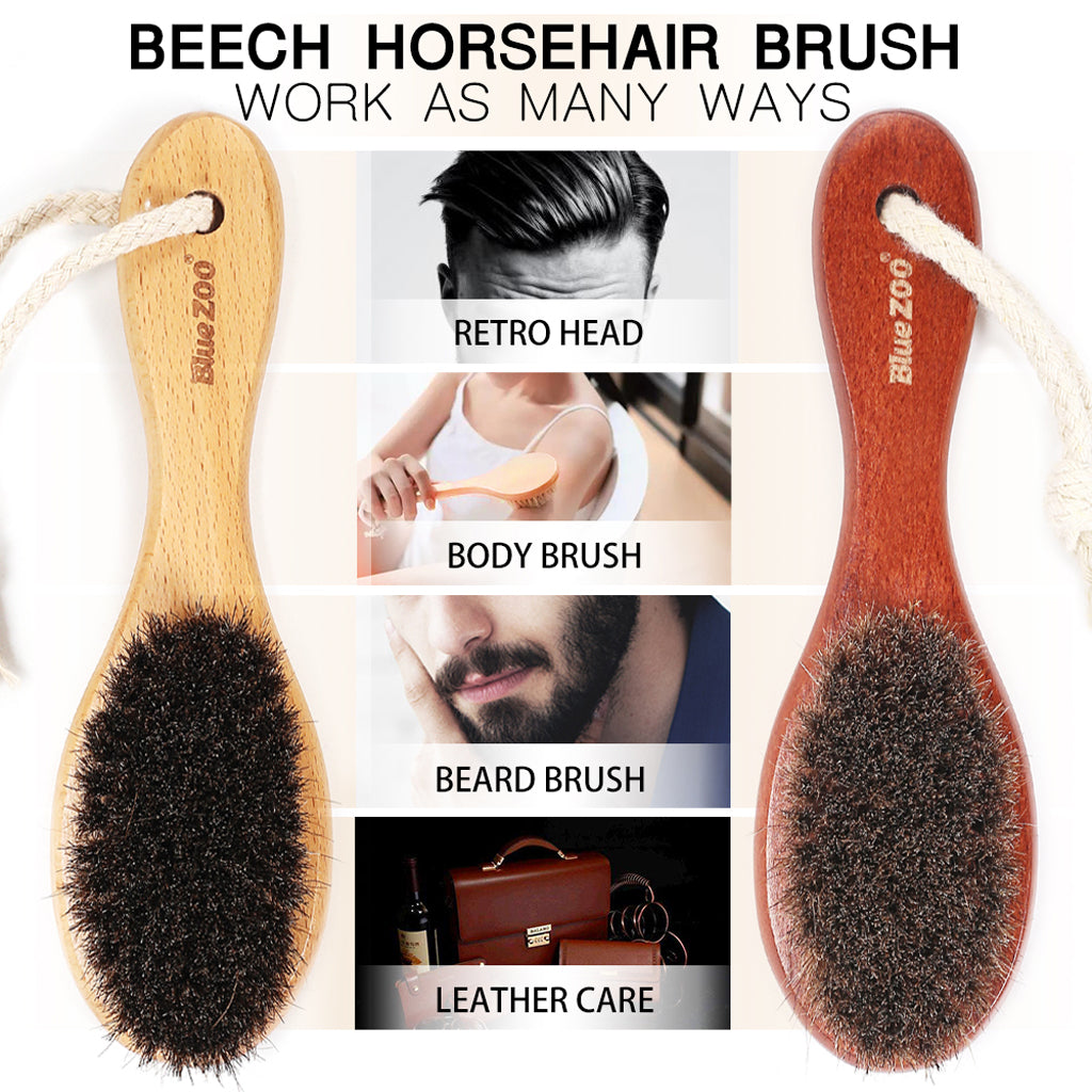 Men Barber Beard Mustache Facial Hair Grooming Styling Brush Tool Wood