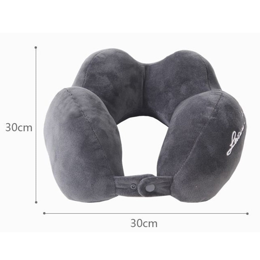 Memory Foam U Shaped Travel Neck Head Rest Pillow Support Cushion Dark Gray