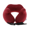 U shaped Travel Pillow Neck Support Head Rest Cushion & Eye Mask Wine red