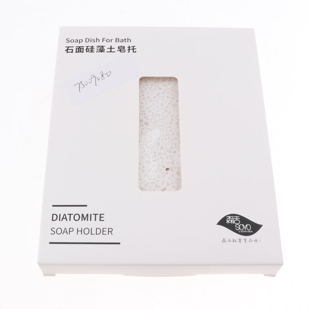 Diatomite Earth Bathroom Soap Bar Holder Coaster Mat Dish Rectangle White