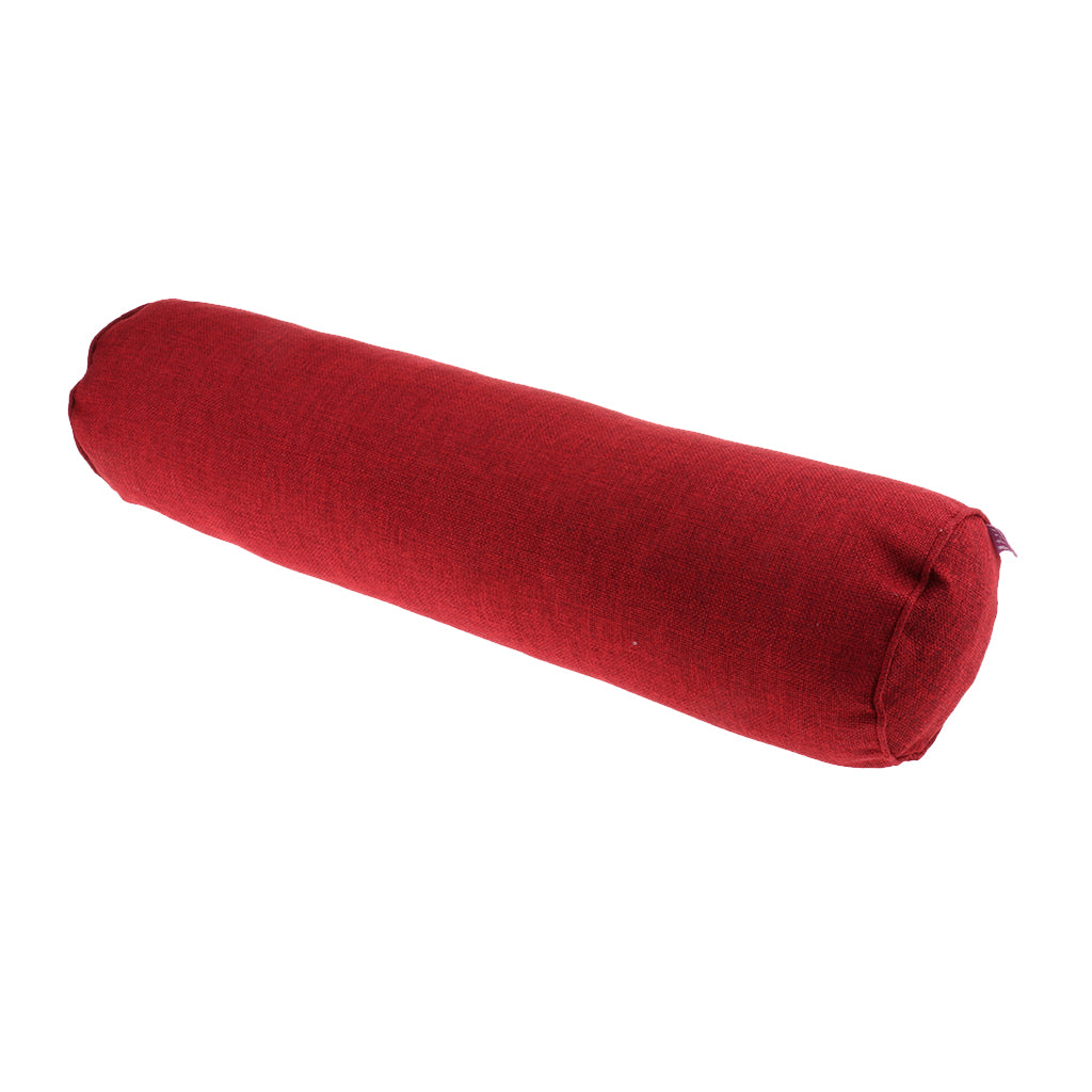 Orthopedic Neck Roll Pillow Round Cervical Support Spine Pillow Wine Red