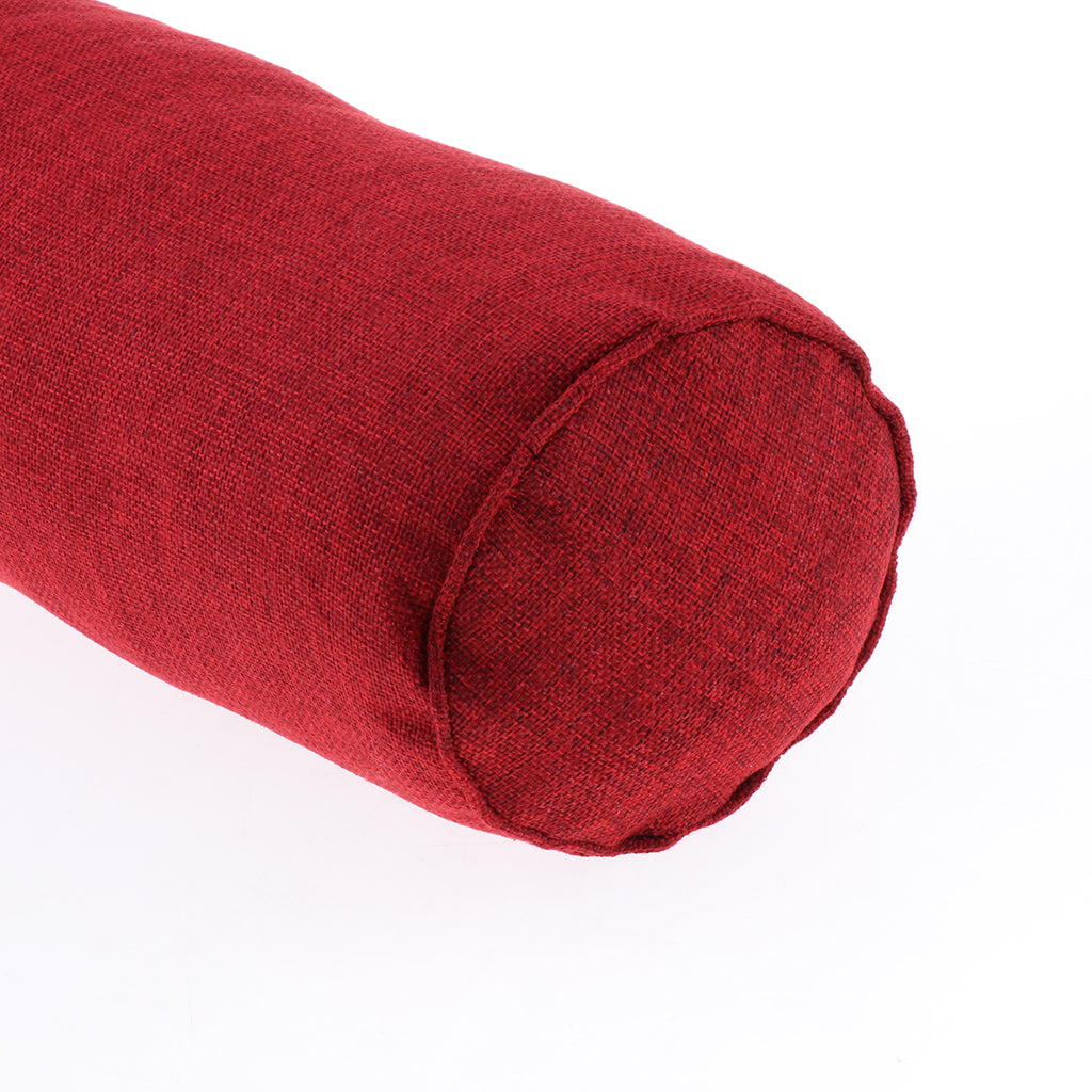 Orthopedic Neck Roll Pillow Round Cervical Support Spine Pillow Wine Red