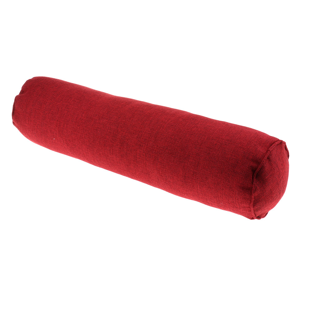 Orthopedic Neck Roll Pillow Round Cervical Support Spine Pillow Wine Red