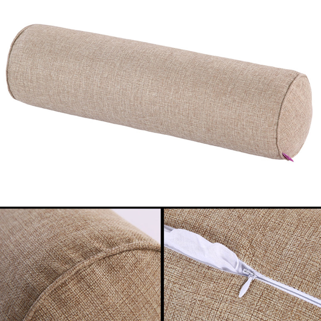 Orthopedic Neck Roll Pillow Round Cervical Support Spine Pillow Linen