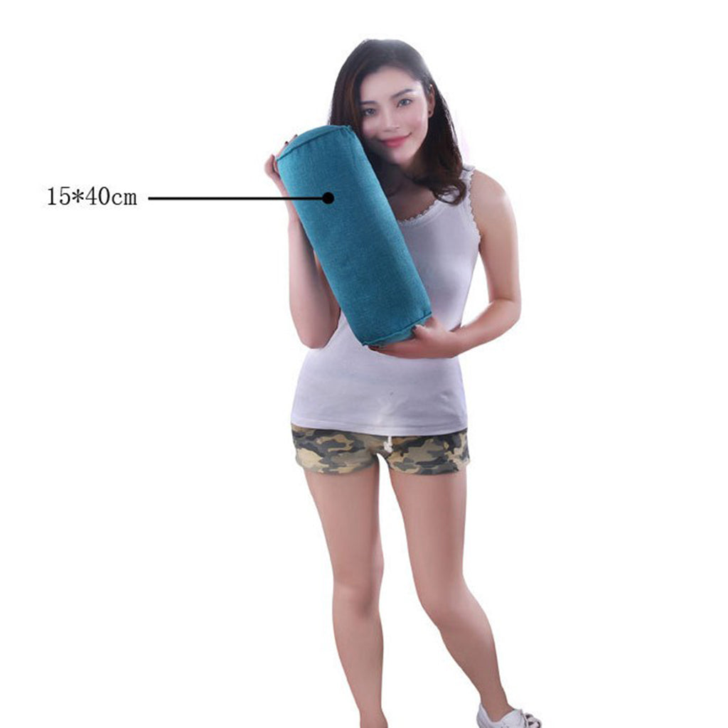 Orthopedic Neck Roll Pillow Round Cervical Support Pillow Peacock Blue