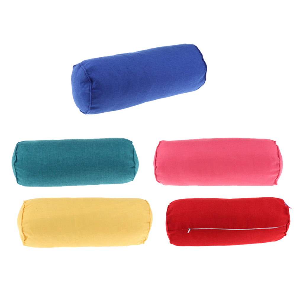 Orthopedic Neck Roll Pillow Round Cervical Support Pillow Peacock Blue