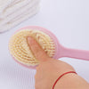 SPA Bath Exfoliation Brush Body Shower Scrubber with Long Handle Pink