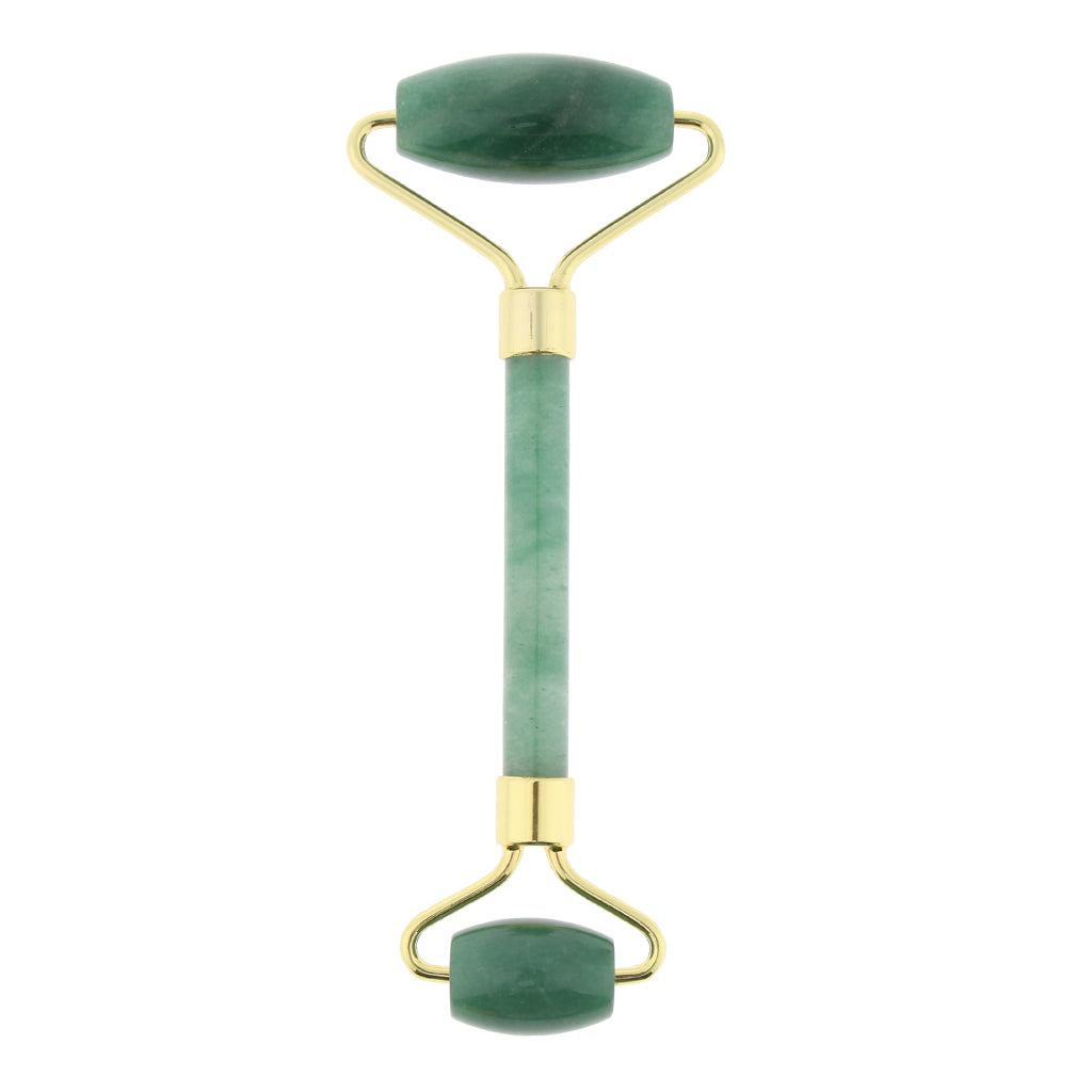 Jade Stone Facial Massage Double Roller Face Neck Massager Green