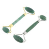 Jade Stone Facial Massage Double Roller Face Neck Massager Green