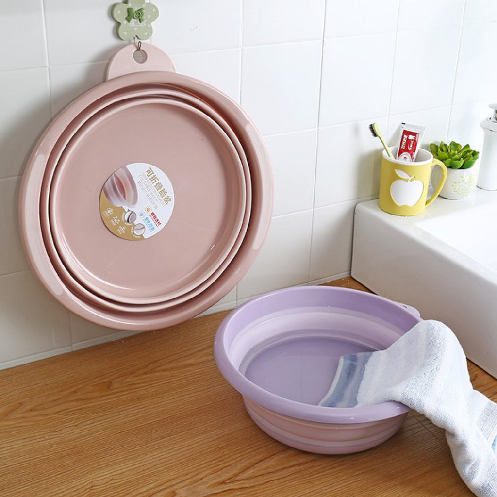 Portable Plastic Foldable Washbasin For Face Wash/Foot-soaking Purple