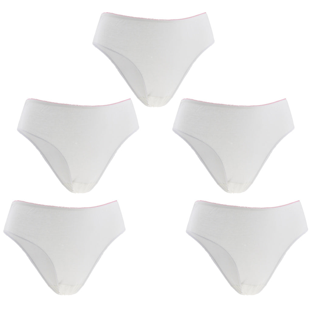 5 Pieces Women Disposable Cotton Large Underwear Travel Panties White L