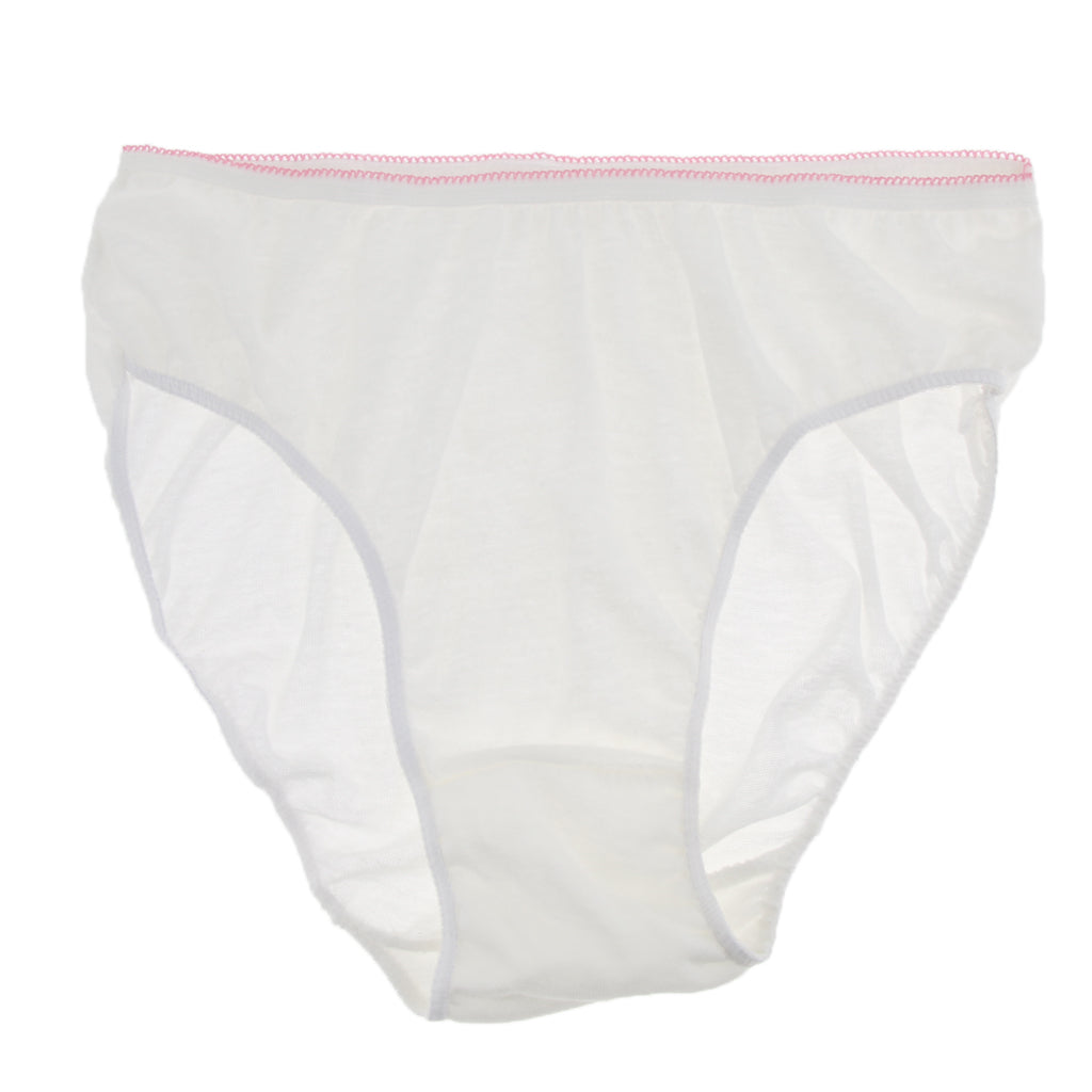 5 Pieces Women Disposable Cotton Large Underwear Travel Panties White L