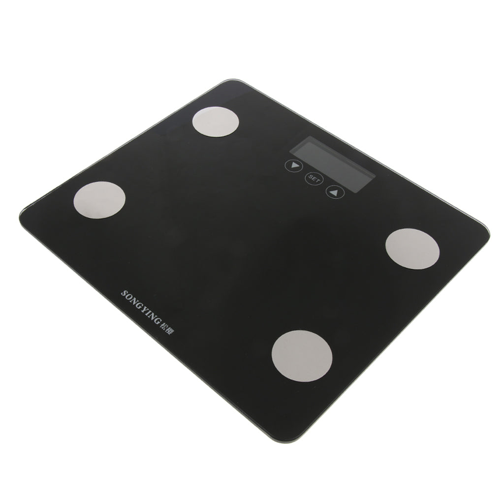 LCD Digital Electronic Bathroom Body Weight Scale Black 400 lbs 180 kg