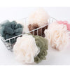 4Piece Bath Shower Mesh Sponge Pouf Scrubber Puff for Body Bathing Green