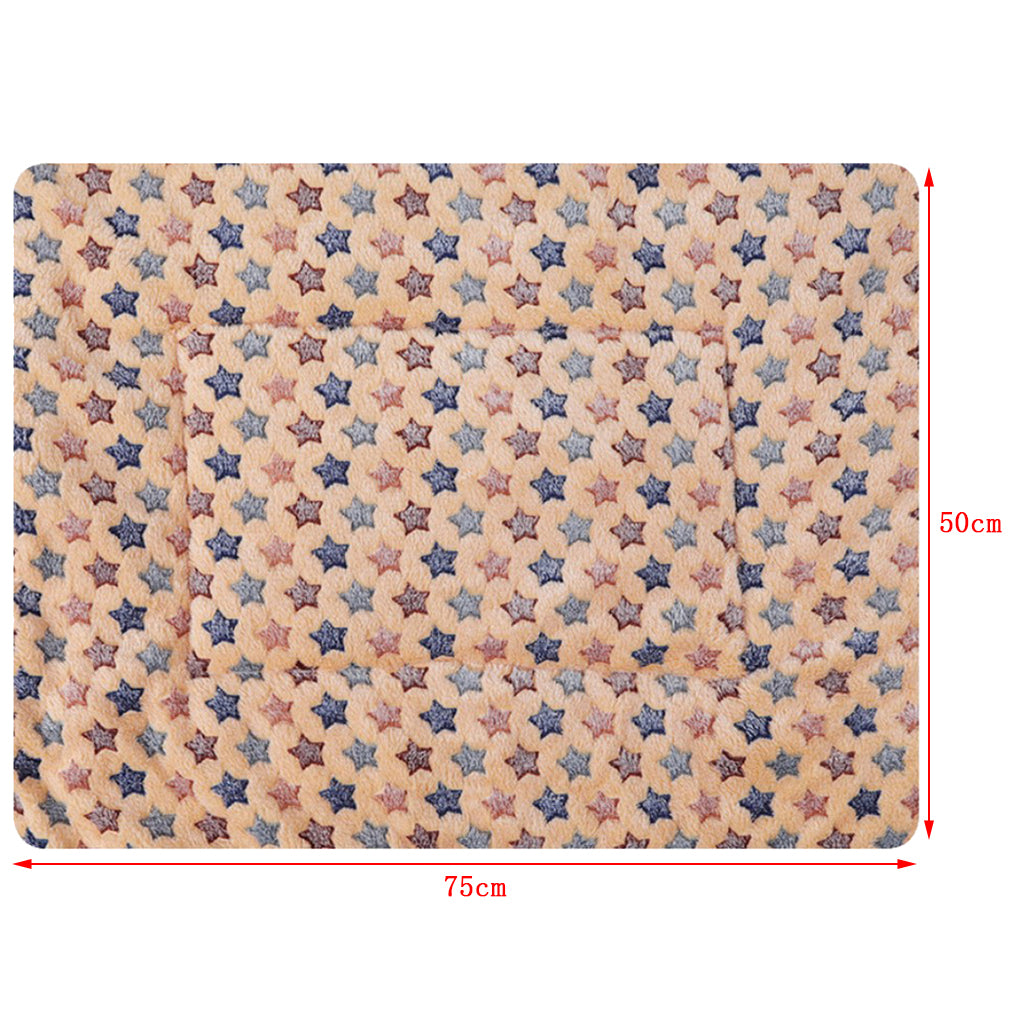 Winter Dog Warm Blanket Coral Fleece Puppy Cat Sleep Mat Beige-50x75cm