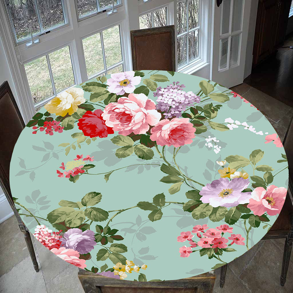 Waterproof Non-slip Round Elastic Table Cover Table Cloth F - 1.2m (47 Inch)