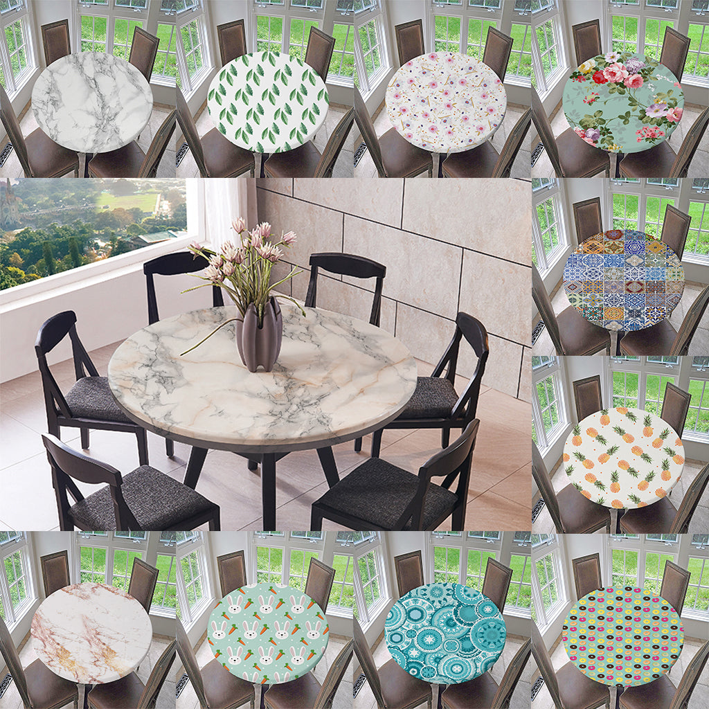 Waterproof Non-slip Round Elastic Table Cover Table Cloth A - 1.2m (47in)