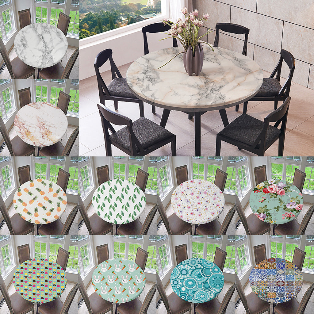 Waterproof Non-slip Round Elastic Table Cover Table Cloth A - 1.2m (47in)