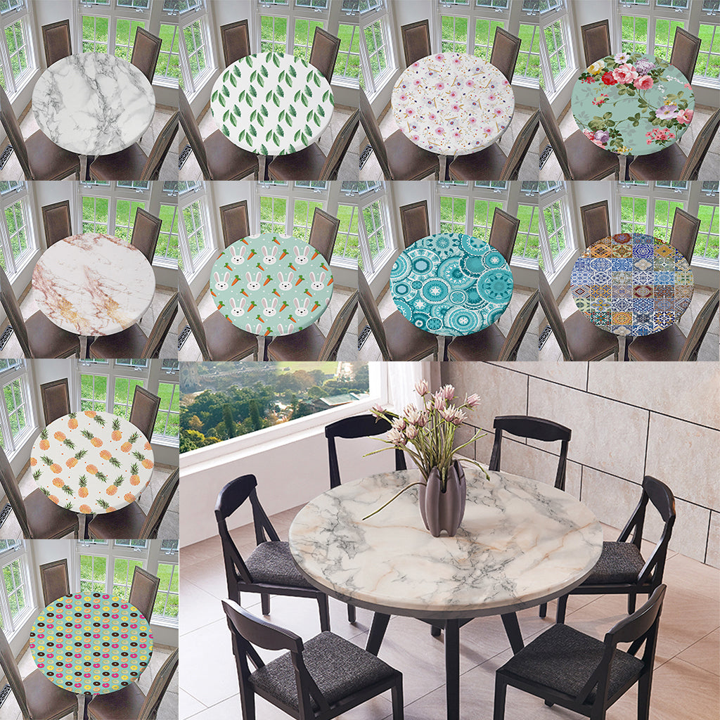 Waterproof Non-slip Round Elastic Table Cover Table Cloth A - 1.2m (47in)