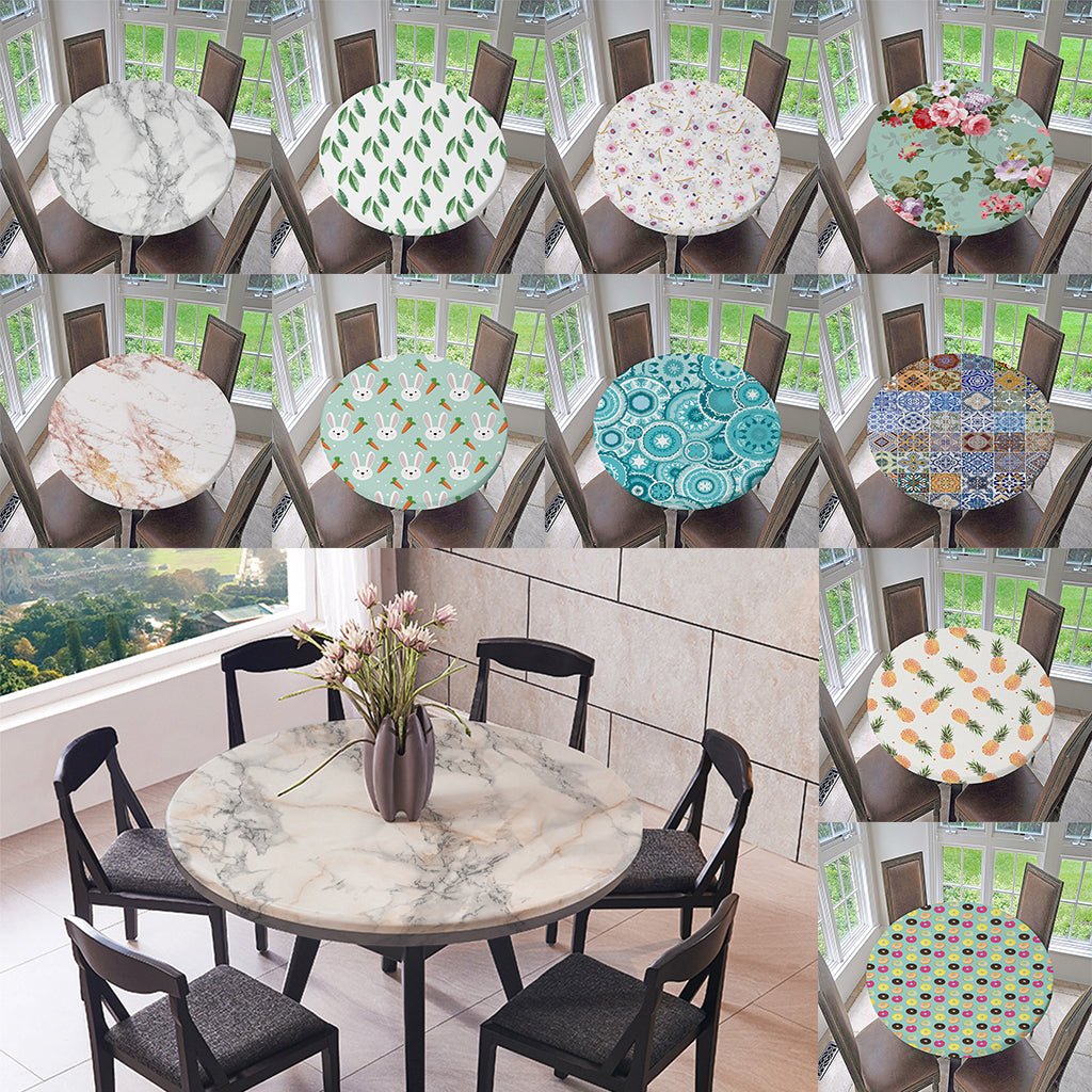 Waterproof Non-slip Round Elastic Table Cover Table Cloth A - 1.2m (47in)