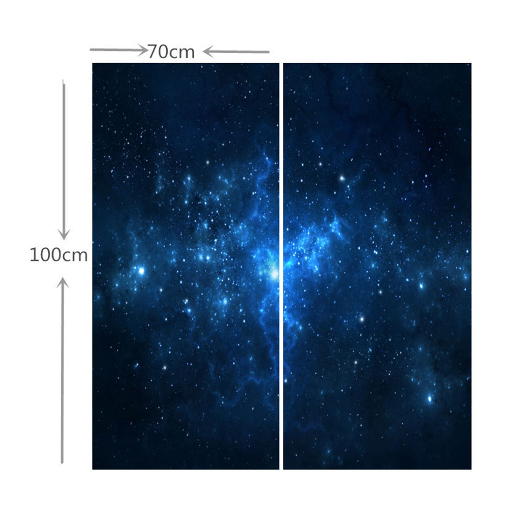 Set of 2 Panels Digital Printing 3D Curtains 140x100cm Star sky